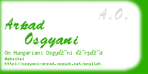 arpad osgyani business card